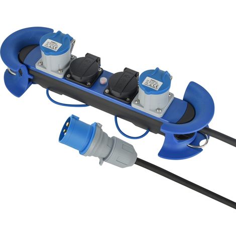Multipresa da cantiere 2 prese cee 2p+t e 2 prese schuko 16a con protezione sovracorrente cavo 5 m electraline 62580