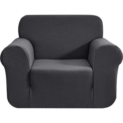 1-teiliger Stretch-Jacquard-Sofabezug mit Armlehnen, Schutzhülle für Sofa, Wohnzimmerdekoration (1-Sitzer, Grau) - LIAIKI (1/5)