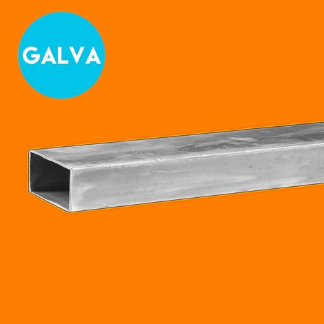 Tube rectangle en acier Galvanisé - 40x20mm et 2mm d'épaisseur - Longueur de 2M50 (250cm).