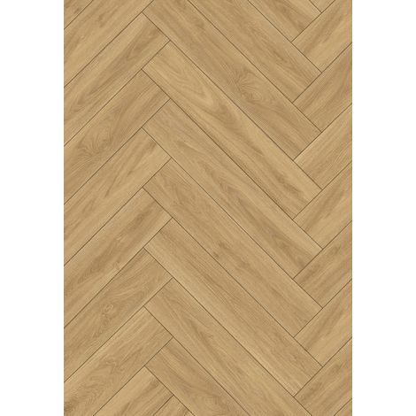 Mexen Cape Coral  panneaux vinyles motif chevron 635 x 127 mm SPC 6,5 mm sous-couche 1,5 mm, 4 V-Joint, Chêne (1/2)