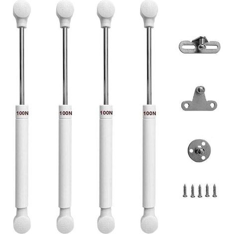 Pack de de 4 Porte Armoire de Cuisine Vérin à Gaz 100N Relevable Ressorts à Gaz , XU,Rester Charnière Amortisseur Pistons Pneumatique Soutien pour Levage Portes Meuble - (1/5)