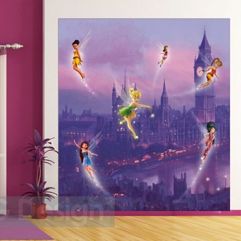 Papier peint XL intisse Fée Clochette à Londres Disney Fairies 180X202 CM (1/4)