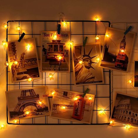 Décoration de lumières de Noël, bonhomme en pain d'épice 20 guirlandes lumineuses à LED avec bouton de commande pour décoration de chambre à coucher de fête à la maison de Noël, 2 mètres,- Lefou (1/5)
