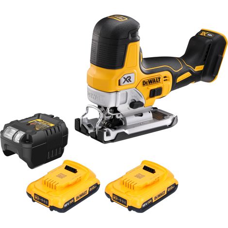 DeWalt DCS 335 D2 Scie sauteuse sans fil 18 V 135 mm Brushless + 2x batterie 2,0 Ah + chargeur