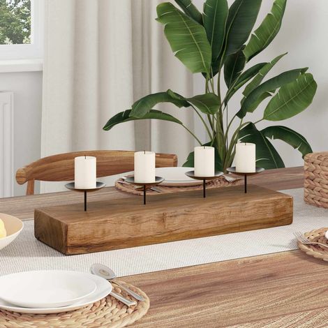 Kerzenhalter Natur 50 x 15 x 10 cm Massivholz Teak