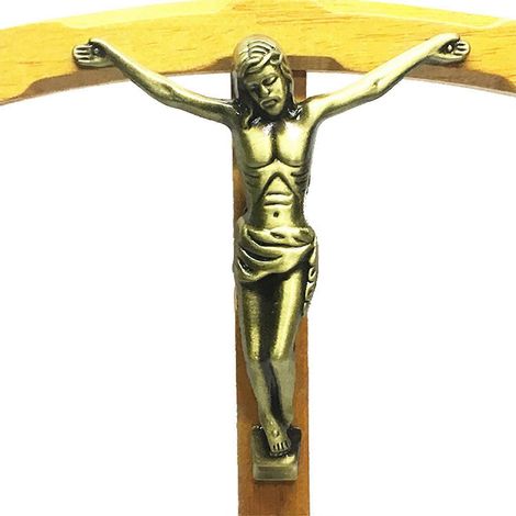 Croix en bois ornementale Jésus catholique, décoration religieuse suspendue pour la maison, la chambre, l'église, le mur, le symbole de la prière (1/4)