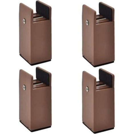 Pied de meubleLot de 4 pieds rehausseurs réglables pour meubles - Marron - Hauteur 100 mm - Convient à 10-37 mm (1/5)