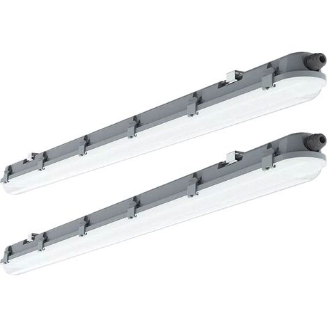 2er Set LED Decken Wannenleuchte Lampe Länge 120cm 4000 Kelvin, 4320 Lumen Feucht- und Nassraumleuchte geeignet für Garage, Keller, Werkstatt, Halle, Lager, Büro, Industrie