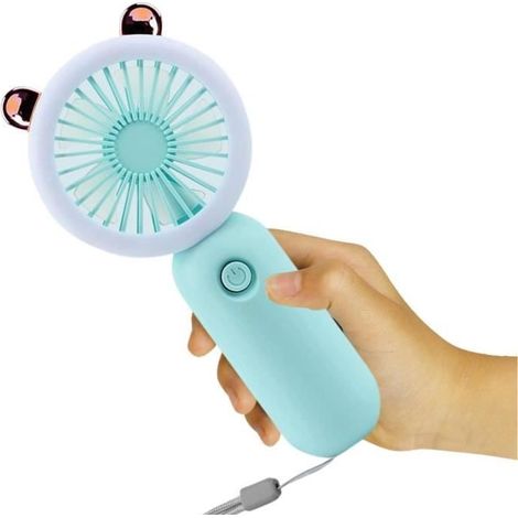 Mini ventilatore portatile  Mini ventilatori portatili USB, regolabili, ricaricabili tramite USB con luce notturna a LED per bambini, a[1116] (1/5)
