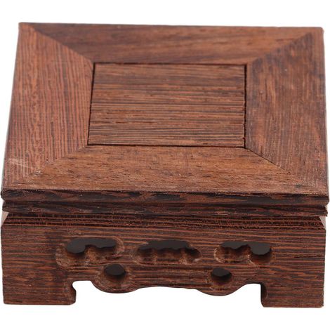 Petit socle carré délicat en bois massif pour théière, vase décoratif et bonsaï, support en bois (1) (1/5)