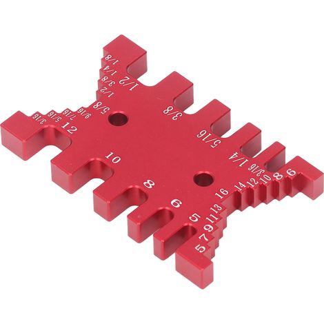 Gabarit à queue d'aronde pour tenon, calibre en aluminium, échelle métrique et impériale, outil de mesure pour le travail du bois, rouge