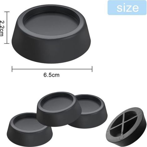 Pieds Anti-vibration - Caoutchouc Et PP - Pour Machine À Laver Et Sèche-linge - 4 Pièces (1/5)