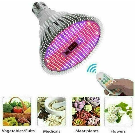 50W E27 Full Spectrum LED Grow Light for Indoor Plant Growing, Flowering and Growth, with Remote Control, Multimode Grow Light, Easy to Use