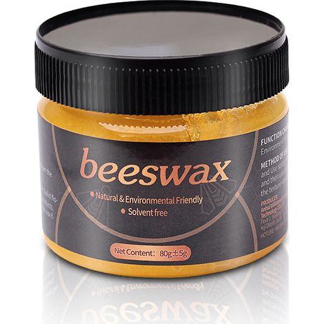 Cire d'abeille naturelle pour polissage et entretien de meubles, imperméabilisante, brillante et anti-usure, protection durable. (1/2)