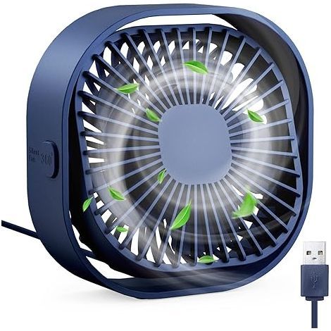 Petit ventilateur de bureau USB, ventilateur de table portable à plusieurs vitesses (1/5)