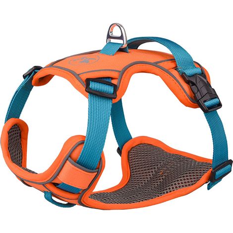 Harnais Pour Chien - Réglable - Ergonomique - À Double Attache Dos Et Poitrail - Térylène - 1 Pièce (1/5)