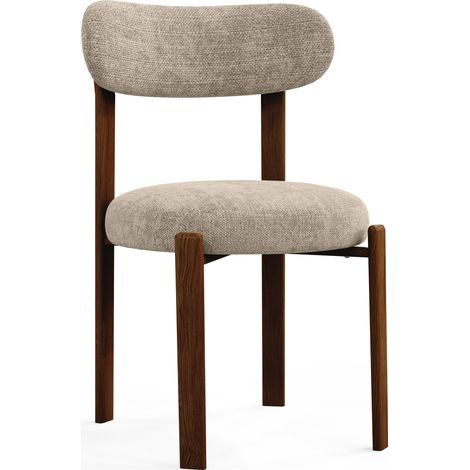 Sedia da pranzo rivestita in Chenille – Gambe effetto legno scuro – Design ergonomico e moderno – Okare Talpa (1/5)