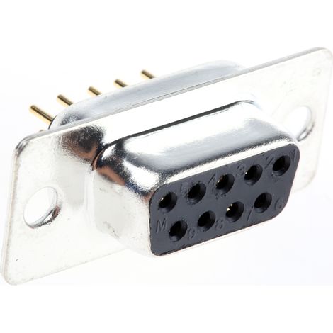 Connecteur Sub-D RS PRO 9 voies Femelle Traversant Droit (1/2)