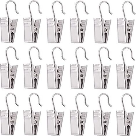Crochets et accessoires pour rideaux de douche, clips à boucle en acier inoxydable, clips en fer épais et résistant, petits clips en fer à l'ancienne (10 pièces)