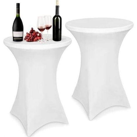 2 pièces Stretch Nappe Housse 80 x 110 cm Housse Mange Debout Extensible Housse pour Table Haute pour Tables de Bar Fêtes d'anniversaire Banquets de Mariage Décoration de la Maison, B (1/5)