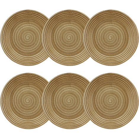 Lot de 6 assiettes plates 27cm en grès, TURBOLINO (1/3)
