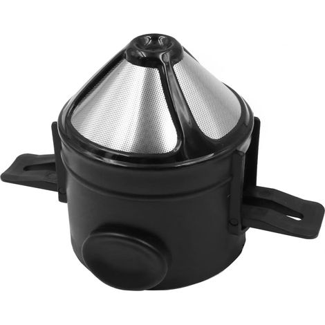 Filtre à café conique réutilisable sans papier en acier inoxydable double couche, Filtre Percolateur pour la maison, le bureau, les voyages (1/5)