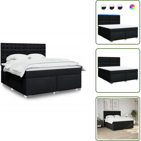 Boxspringbett mit Matratze Schwarz 180x200 cm Stoff - Boxspringbett - Boxspringbetten - Bett - Betten (1/5)