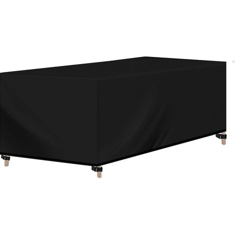WOLTU Housse pour Mobiliers de Jardin, Tissu Oxford 420D, avec Cordon de Serrage, Hydrofuge, Résistant au UV, 180x120x74cm, Noir (1/5)