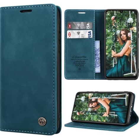 Coque Bumper Cuir pour Huawei P30 Lite Housse Flip Case Portefeuille Bleu (1/4)