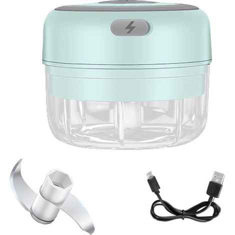 Hachoir à Ail Électrique Mini Presse-Ail et Broyeur Sans Fil, Mixeur Alimentaire Portable Rechargeable pour Cuisine - Appareil de Cuisson Pratique (1/5)