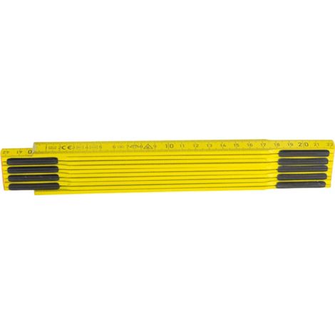 DOPPIOMETRO LEGNO ACERO GIALLO 10 ASTE MAURER