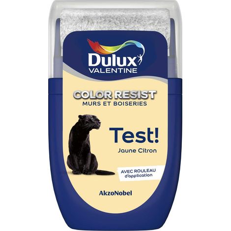 Testeur couleur Jaune Citron 30 mL - Peinture Color Resist - Dulux Valentine