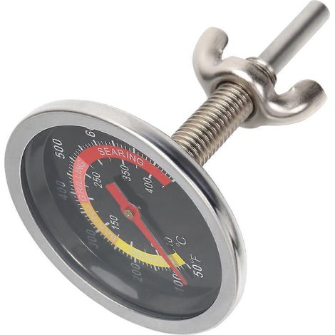 Stück Grill-Ofen-Thermometer BBQ Edelstahl-Thermometer (Schwarz)-8x6cm-Black (1/4)