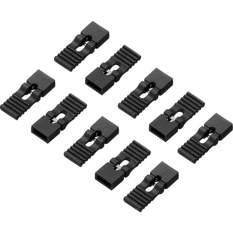 Jumelage Casquette 2.54mm Pas Broche en-tête Connecteur Long Type Fiche Liaison Couverture Bricolage Réparation Pièces, Noir Paquet de 40 (1/5)
