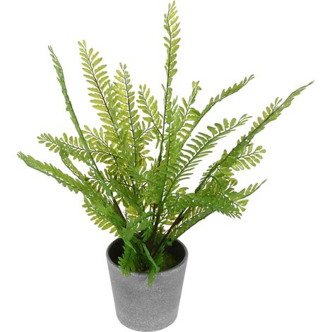 Fougère Artificielle en Pot Verte en Plastique, Décor Réaliste (1/5)