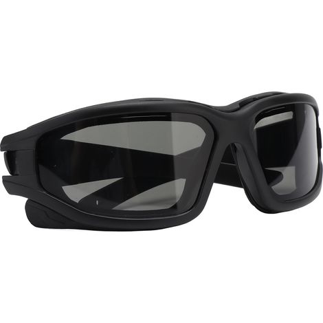 Lunettes de sécurité anti-UV anti-buée double couche, résistantes aux chocs avec verres amovibles et sangle ajustable, couleur noire. (1/5)