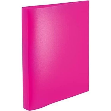 Classeur À Anneaux - A4 - 2 Anneaux - Plastique Durable - Rose Fluo - 1 Pièce