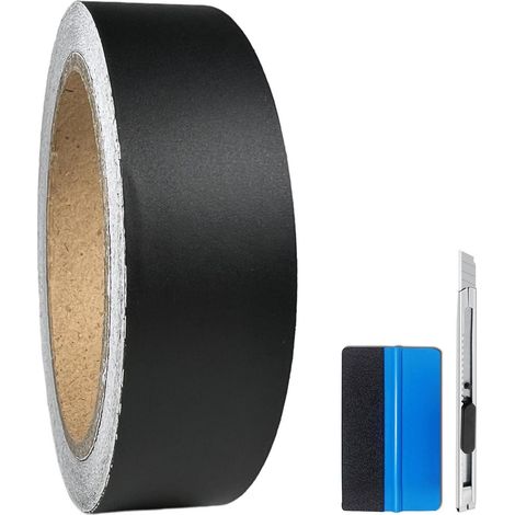 Mattschwarzes Vinyl-Klebeband mit Luftkanal-Technologie, inkl. Werkzeug-Set (1/3)