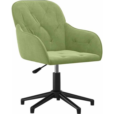 Chaise de bureau pivotante Fauteuil gamer - Chaise d'ordinateur Vert clair Velours BV673962 - BonneVie (1/5)