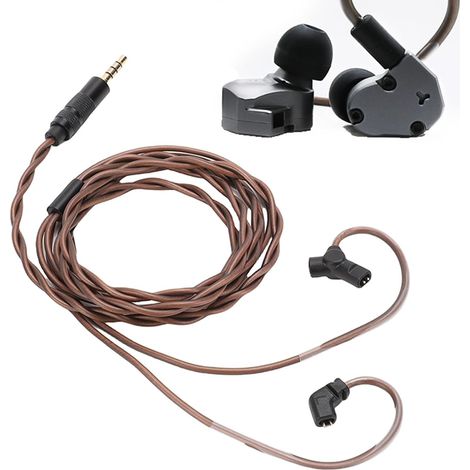Câble IEM 2 Broches 0,78 Mm avec Micro Amovible, Connecteur plaqué or 3,5 Mm pour Casque QDC UE, Fil tressé OFC avec Son Clair (1/5)