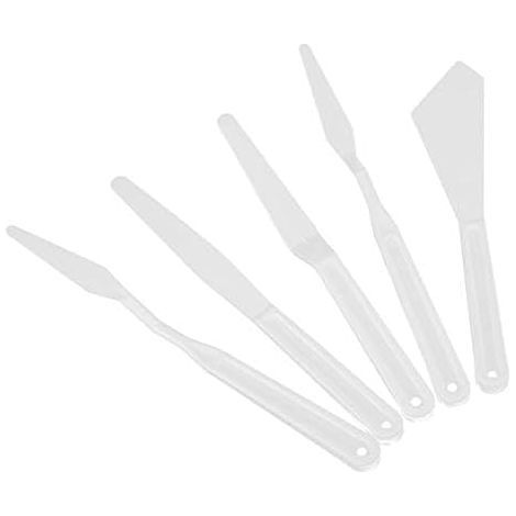 5pcs Couteaux à Palette en Plastique Spatules pour Peinture Art Pigment (1/3)