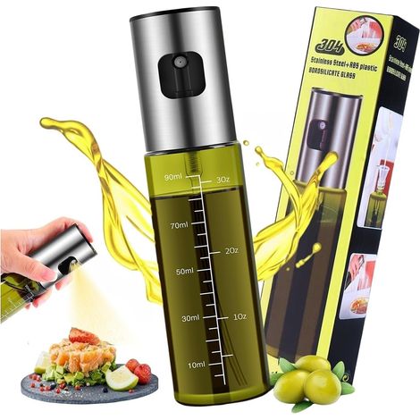 Pulvérisateur d'huile pour la cuisine, flacon pulvérisateur d'huile Verre anti-UV vert Pulvérisateur d'huile de qualité supérieure 100 % sans BPA – Pour salade, barbecue, pâtisserie dans (1/5)