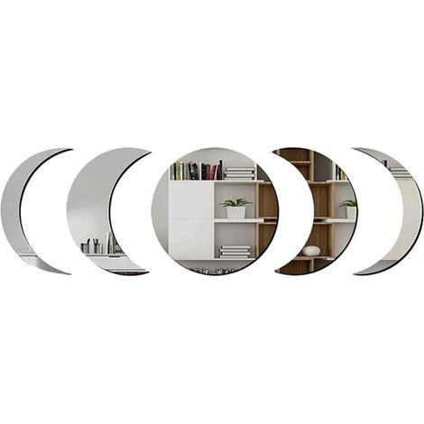 Ensemble d'autocollants muraux Miroir de Lune bohème pour décoration Murale, Salon, Chambre à Coucher (1/5)