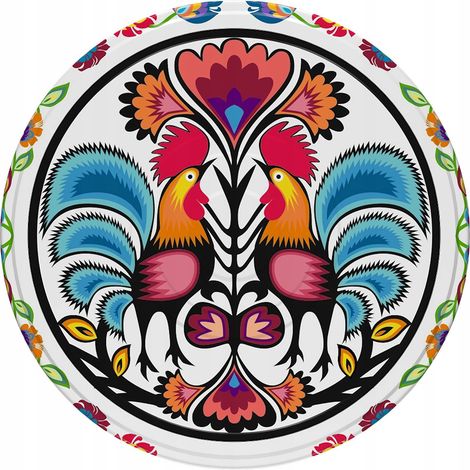 Tapa de tarro fi66 Patrón folklórico 10 uds