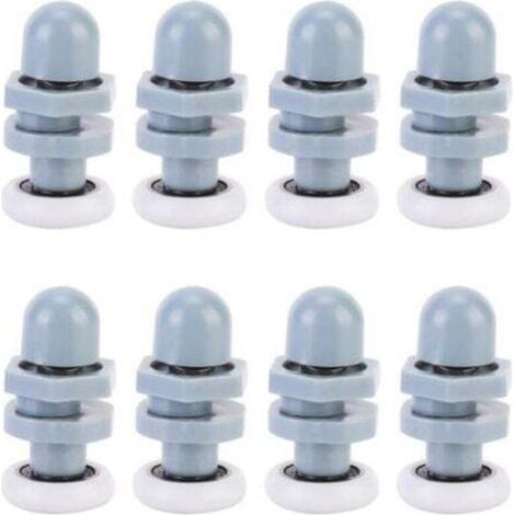 8 pezzi di guide scorrevoli in plastica resistente per porta doccia, cuscinetti per binario di scorrimento, ricambi per vetro del bagno (20 mm)
