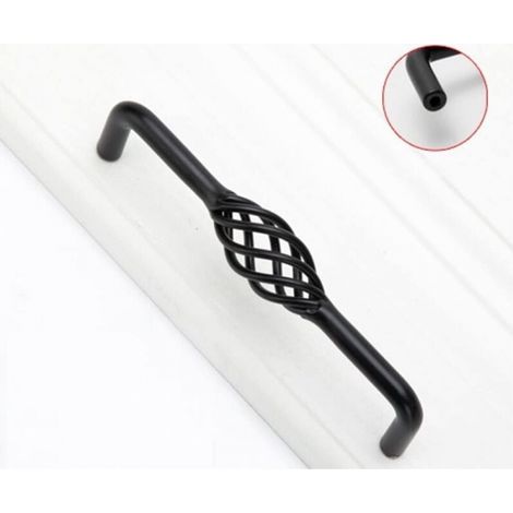 Poignées de porte de cuisine vintage noires, lot de 2, 128 mm, poignées de meubles en métal (1/4)