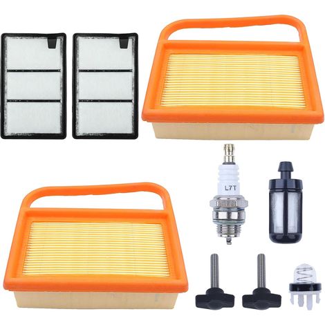 Filtro aria LinDuxe per sega troncatrice Sthil TS410/TS420, con candela, pompetta adescamento e kit filtro carburante, pezzi 4238 140 4401 4238 140 1800 4238 141 0300