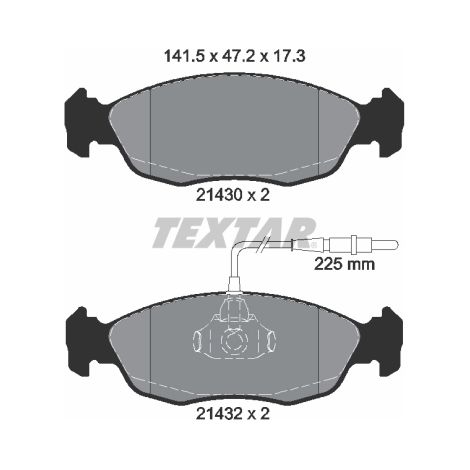 Kit de plaquettes de frein, frein à disque Textar 2143001 CITROËN 1617252380