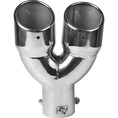 Embout Échappement Double Sortie Acier Inoxydable Tuyau Échappement Double Embout Inox Sortie Echappement Voiture Silencieux (1/5)