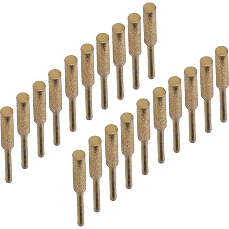 Kit d'affûtage de tronçonneuse 20 pièces avec têtes de meulage rotatives, 5,5 mm, couleur or (1/5)